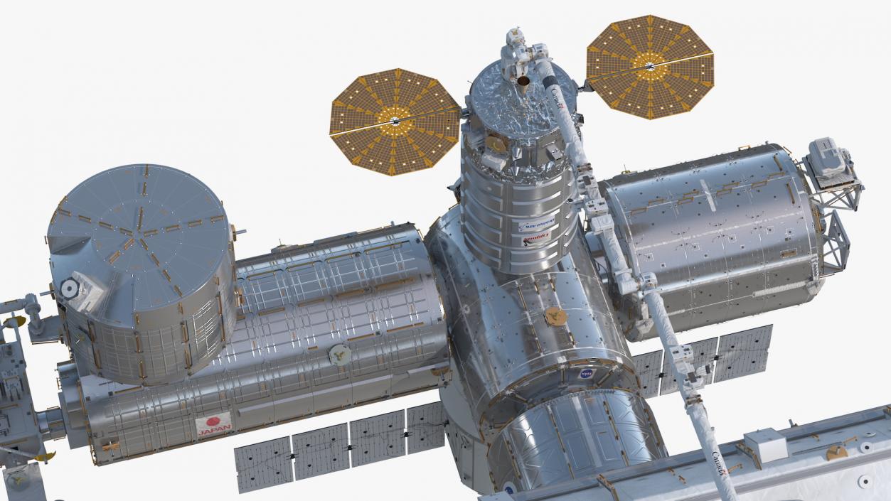 3D International Space Station Habitable Artificial Satellite model