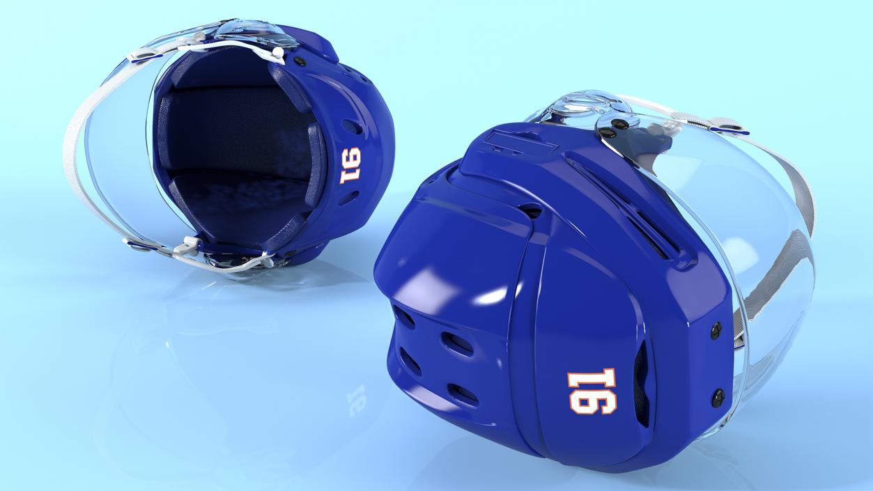 3D Hockey Helmet Blue model