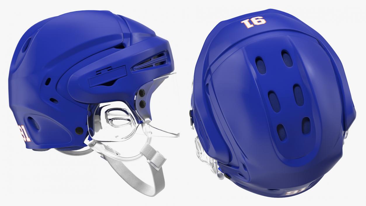 3D Hockey Helmet Blue model