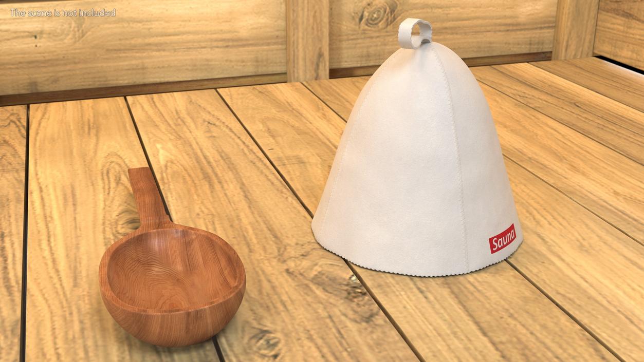 3D model Felt Sauna Hat White