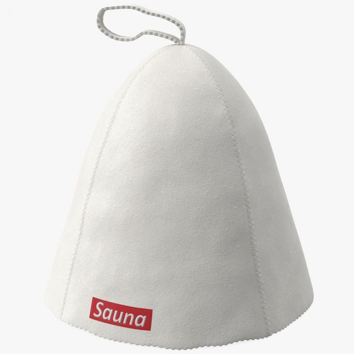 3D model Felt Sauna Hat White