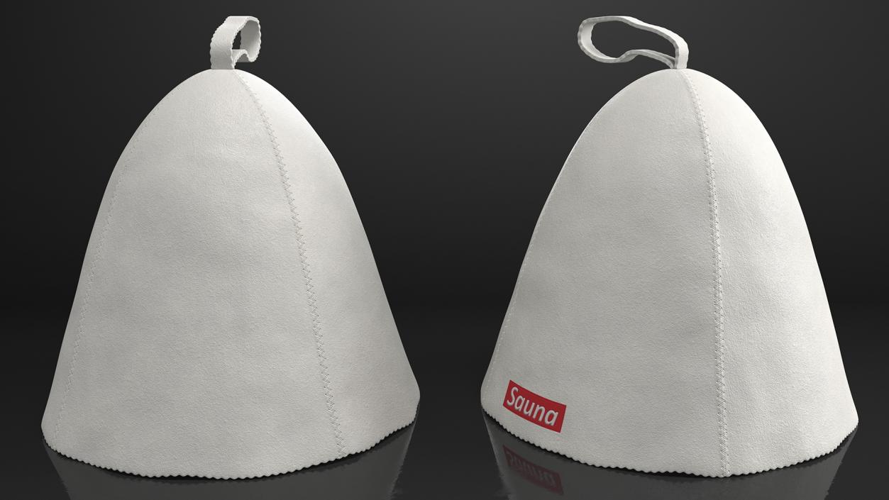 3D model Felt Sauna Hat White