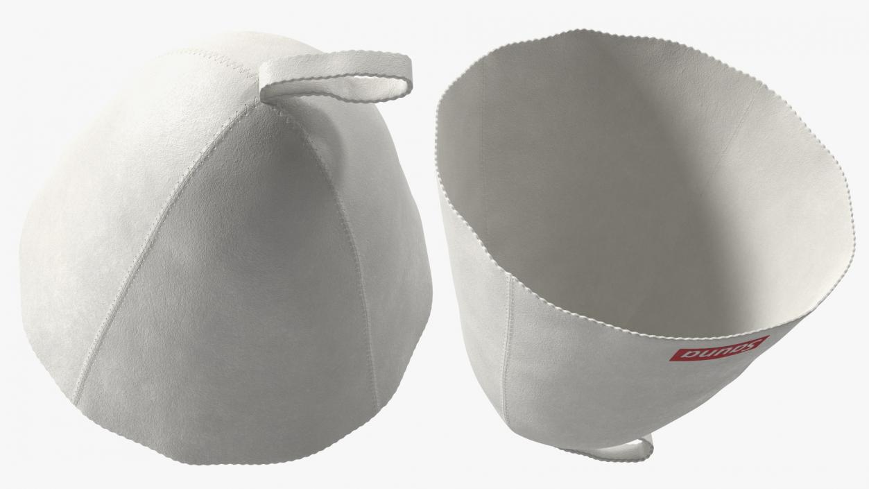 3D model Felt Sauna Hat White