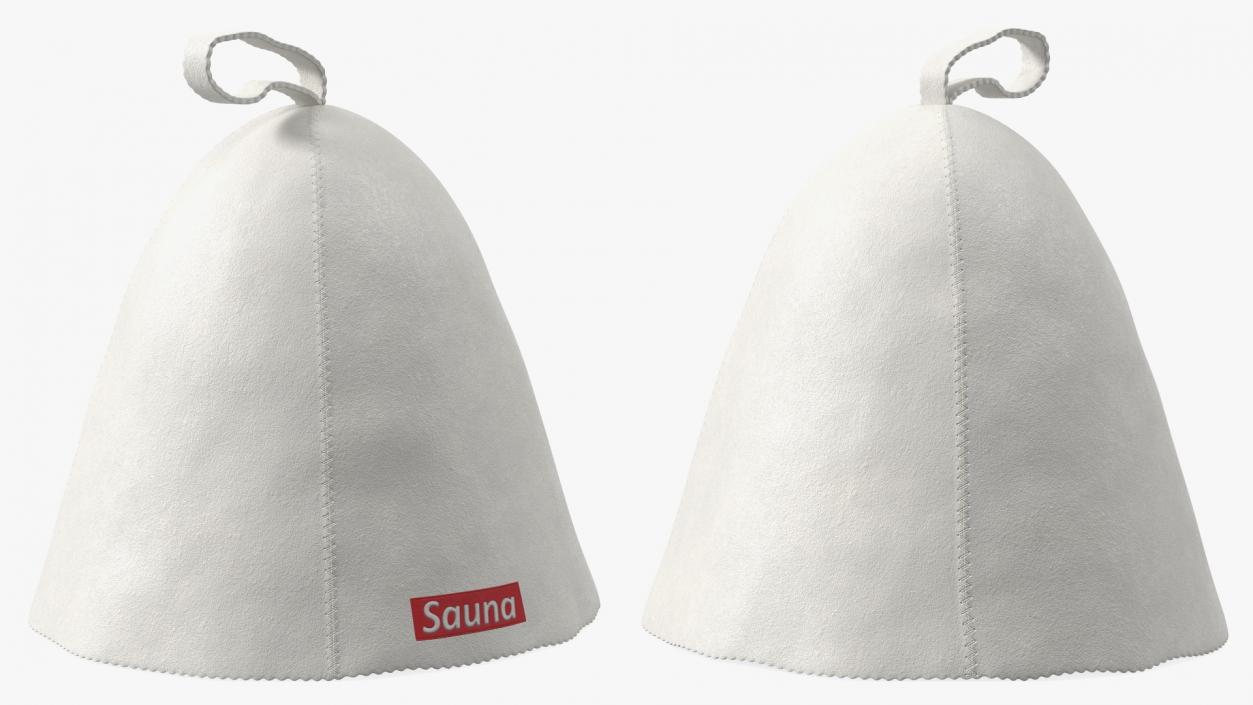 3D model Felt Sauna Hat White