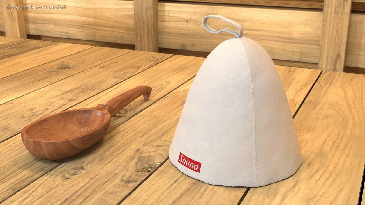 3D model Felt Sauna Hat White