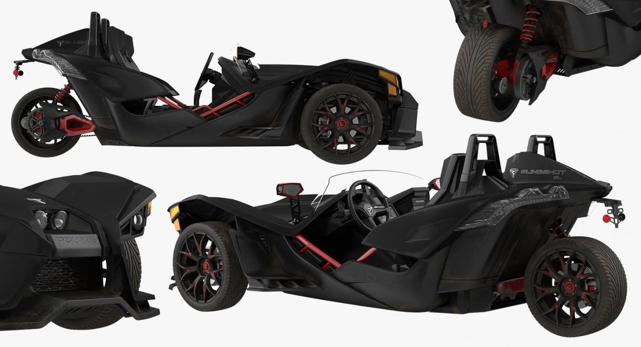 3D model Polaris Slingshot Trike Rigged