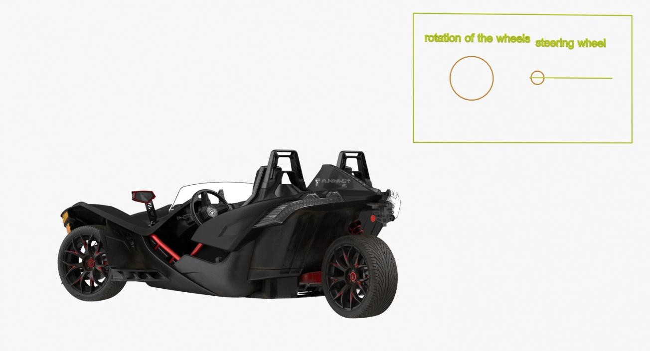 3D model Polaris Slingshot Trike Rigged