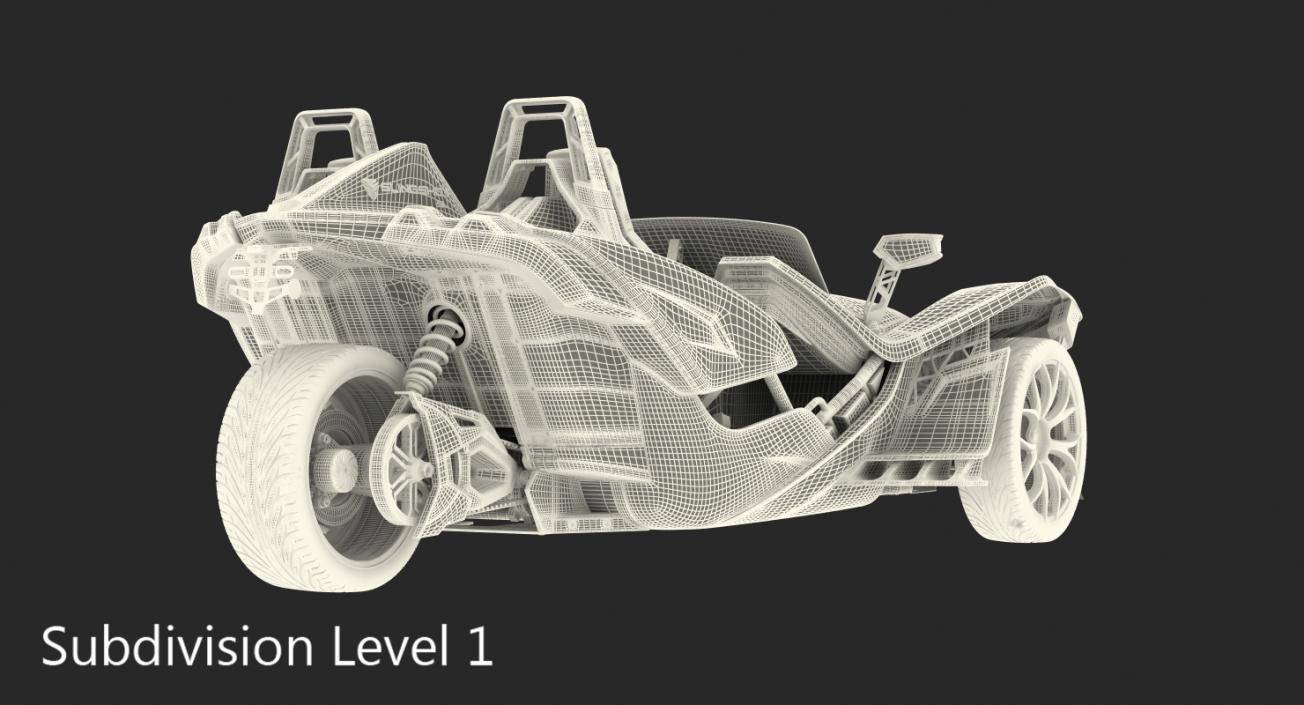 3D model Polaris Slingshot Trike Rigged