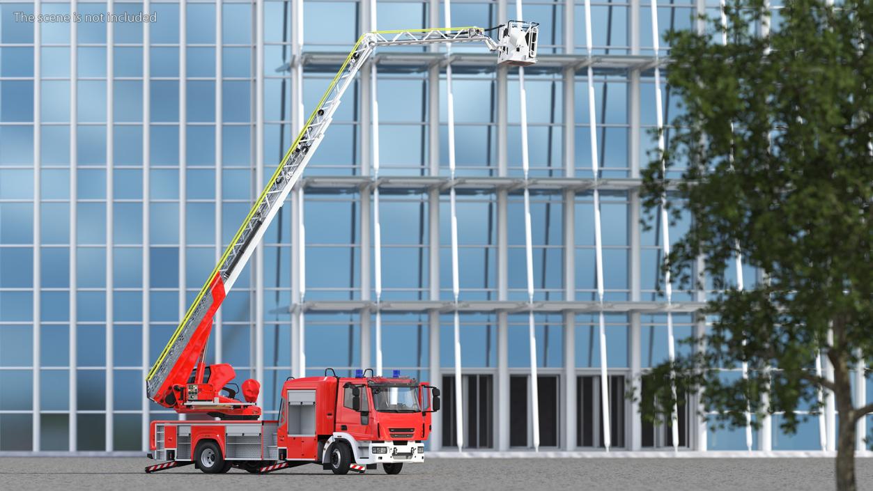 Firefighting Truck with Ladder Rigged 3D