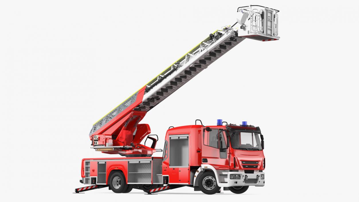 Firefighting Truck with Ladder Rigged 3D