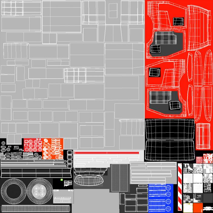 Firefighting Truck with Ladder Rigged 3D