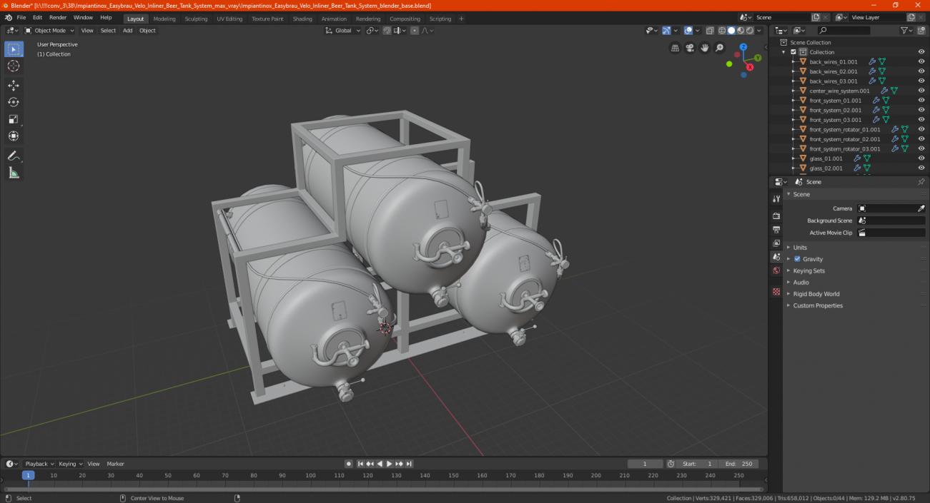 3D model Impiantinox Easybrau Velo Inliner Beer Tank System