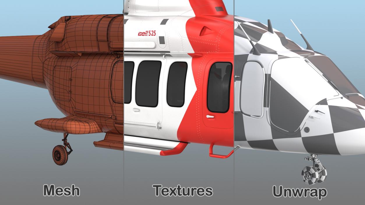 3D model Bell 525 Relentless Paramedic Helicopter