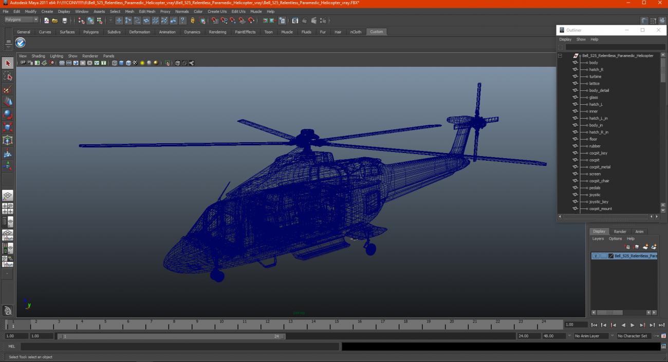 3D model Bell 525 Relentless Paramedic Helicopter