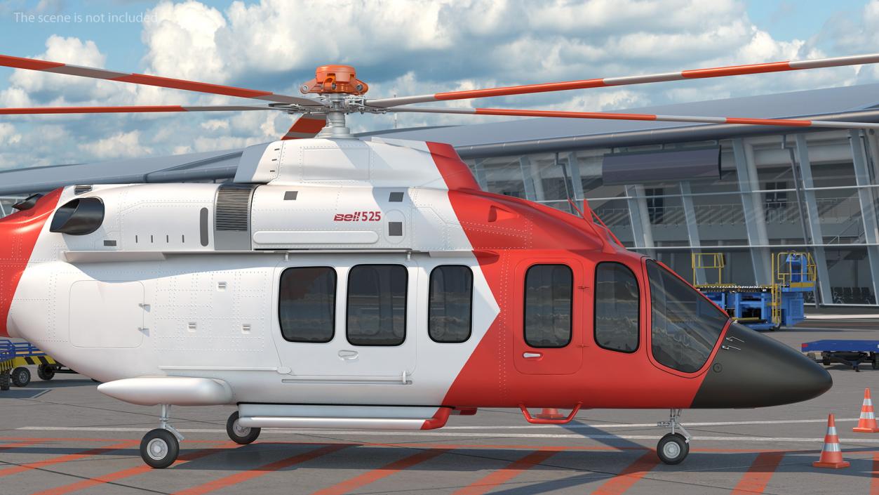 3D model Bell 525 Relentless Paramedic Helicopter