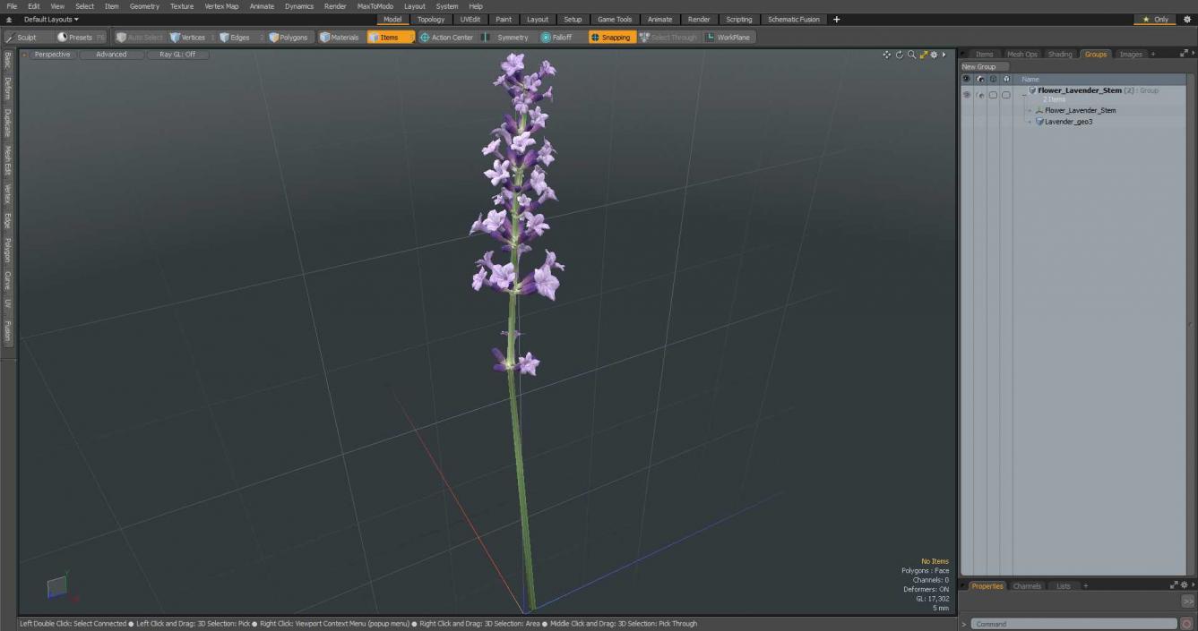 3D model Flower Lavender Stem