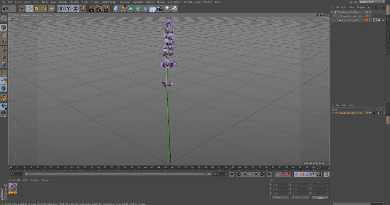 3D model Flower Lavender Stem