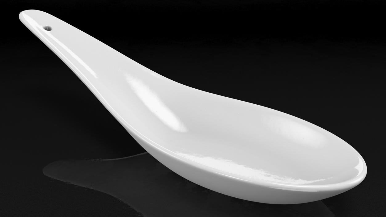 3D Ceramic Chinese Soup Spoon