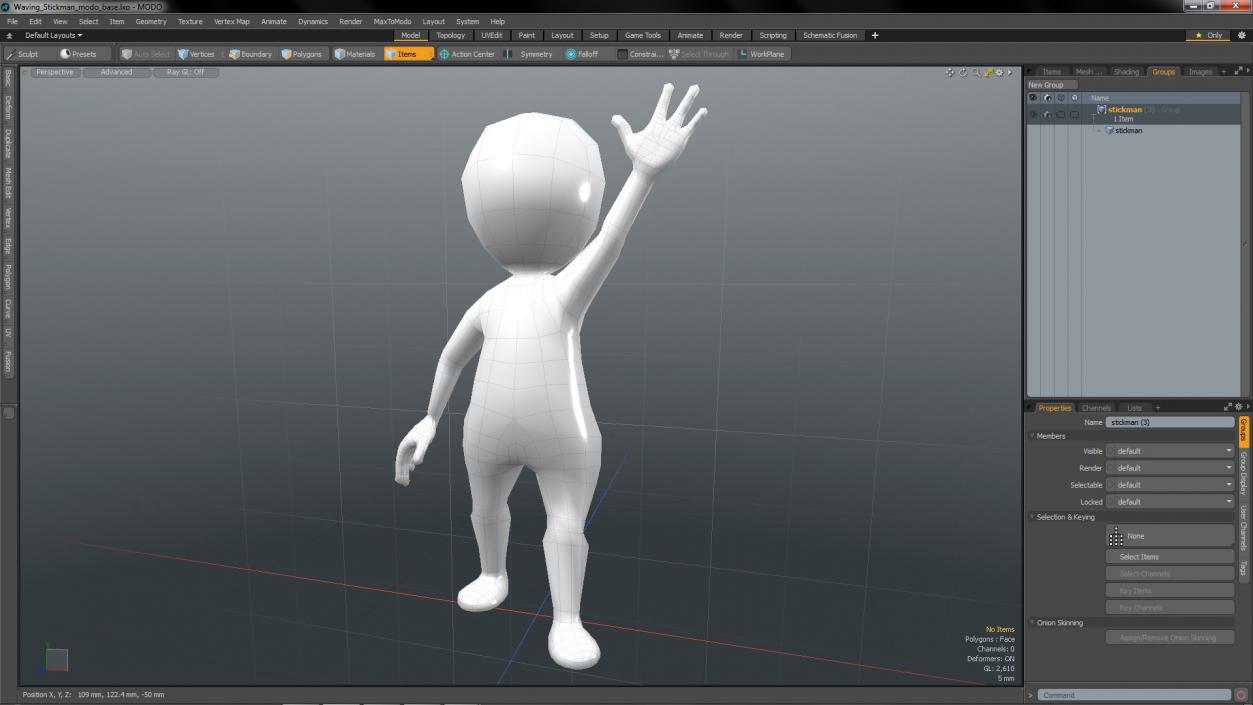 3D model Waving Stickman