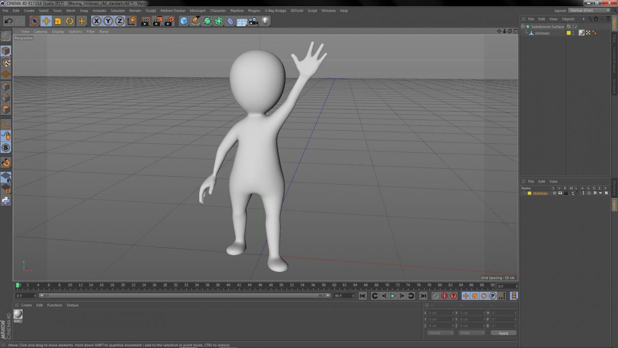 3D model Waving Stickman