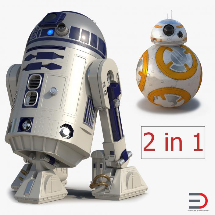 3D model Star Wars Droids R2D2 and BB8 Collection