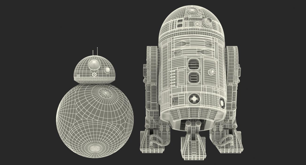 3D model Star Wars Droids R2D2 and BB8 Collection