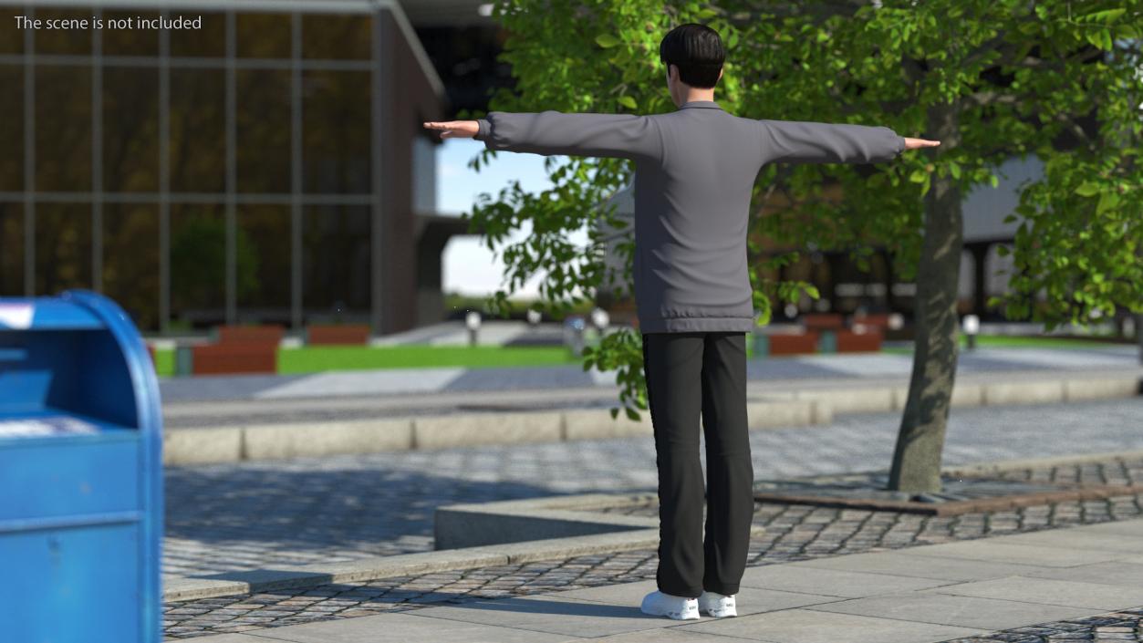 3D Chinese Man T-Pose model