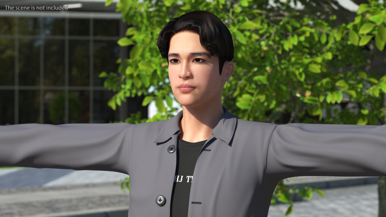 3D Chinese Man T-Pose model