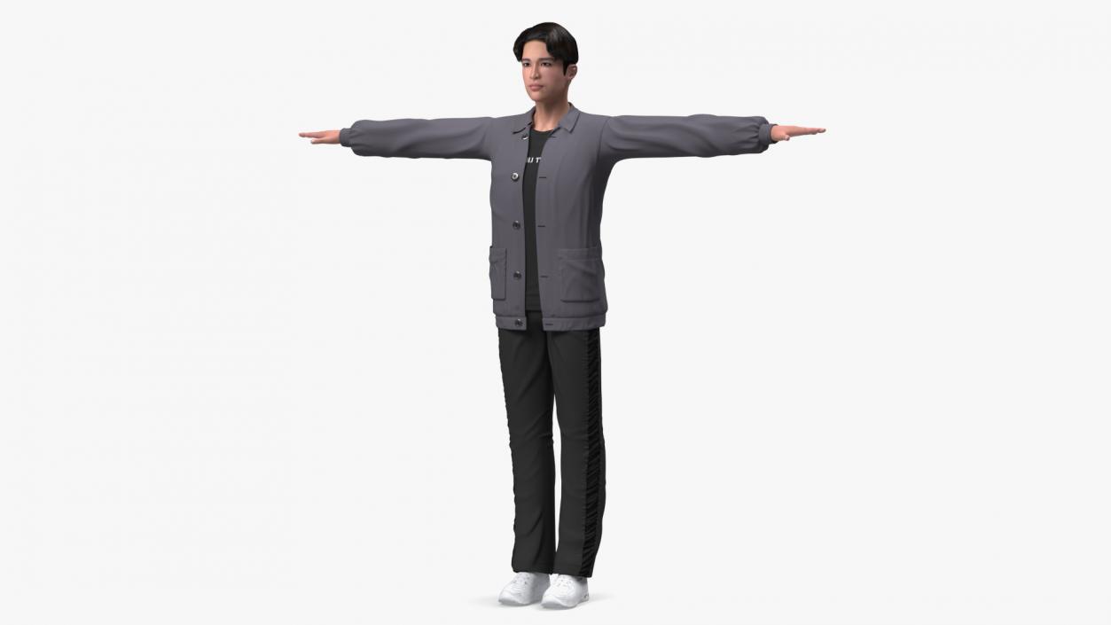 3D Chinese Man T-Pose model