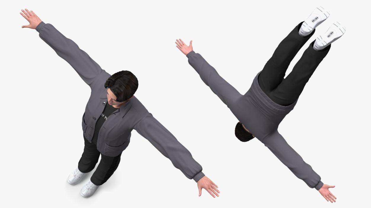 3D Chinese Man T-Pose model