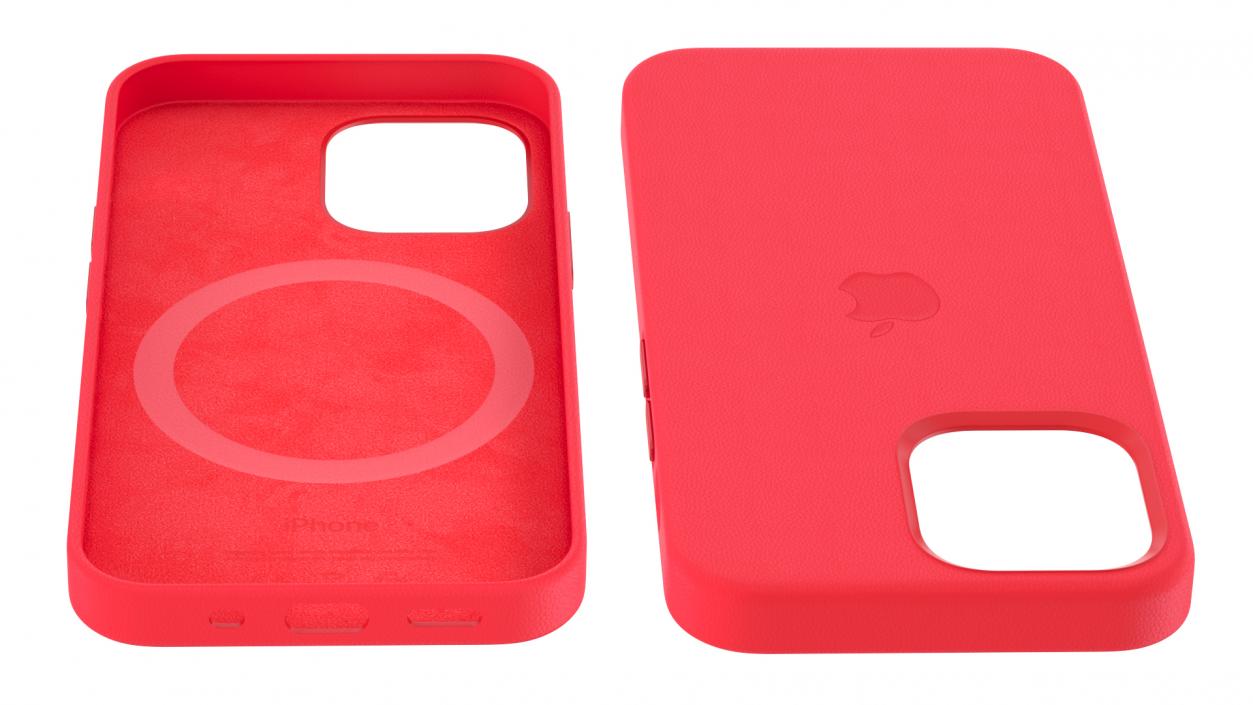 iPhone 12 mini Leather Case with MagSafe Red 3D model