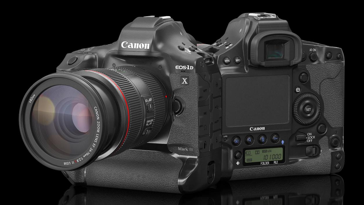 3D model Canon 1DX with Zoom Lens 24 70