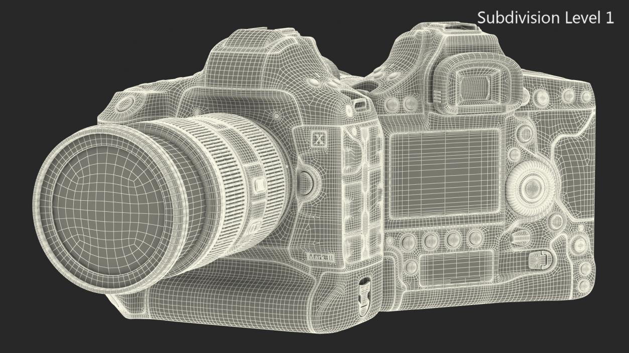 3D model Canon 1DX with Zoom Lens 24 70