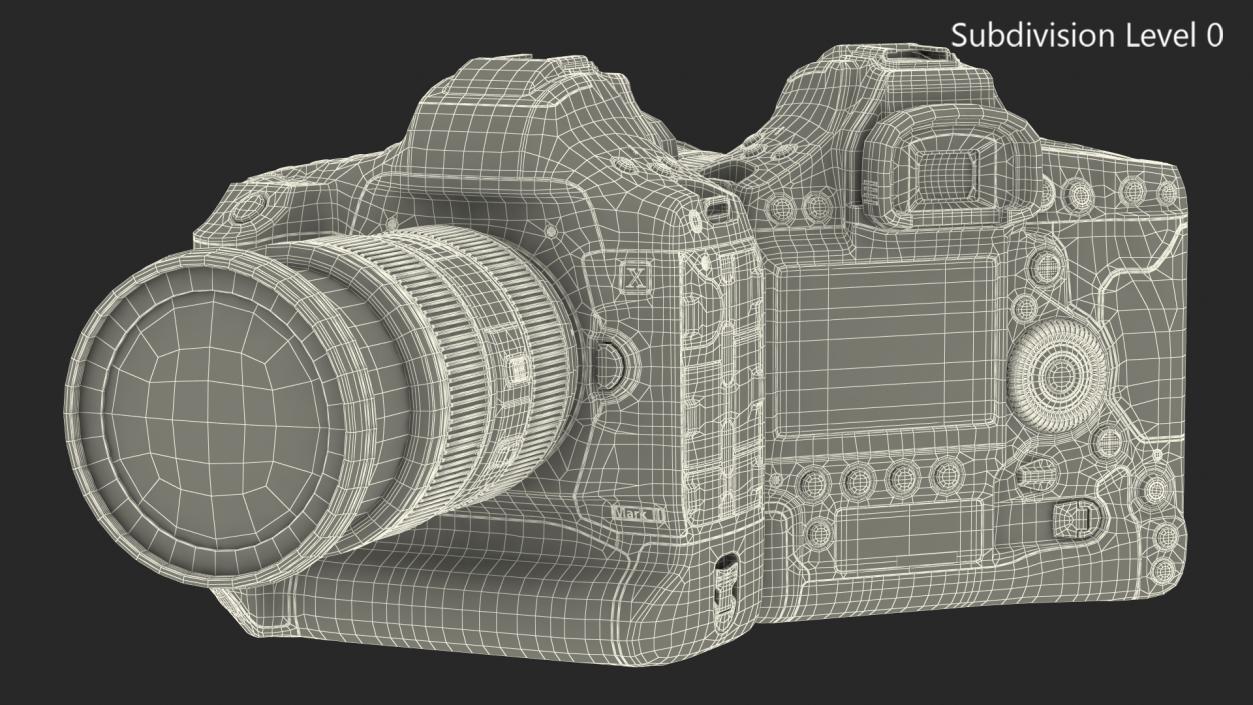 3D model Canon 1DX with Zoom Lens 24 70