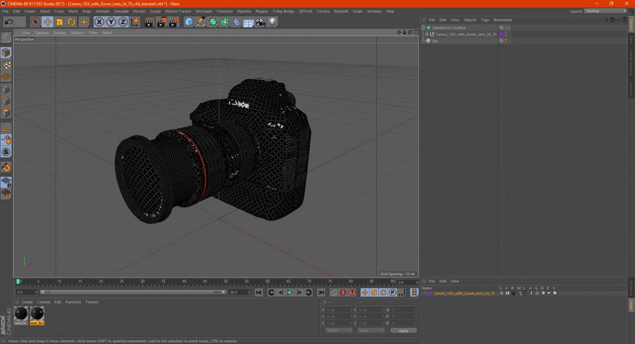 3D model Canon 1DX with Zoom Lens 24 70