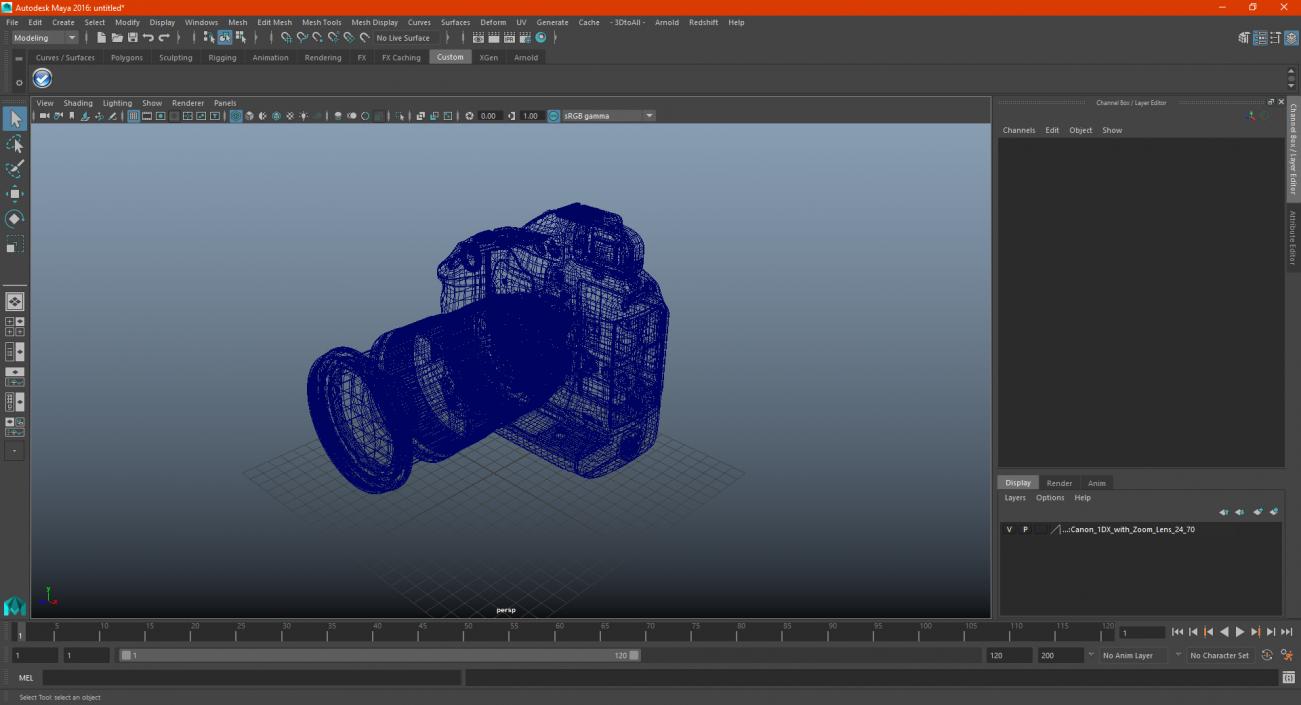 3D model Canon 1DX with Zoom Lens 24 70