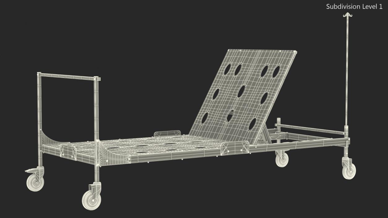 3D model Hospital Folding Bed