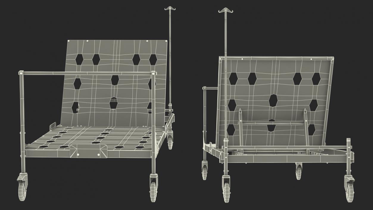 3D model Hospital Folding Bed