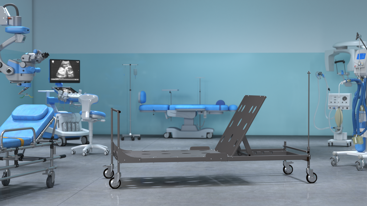 3D model Hospital Folding Bed