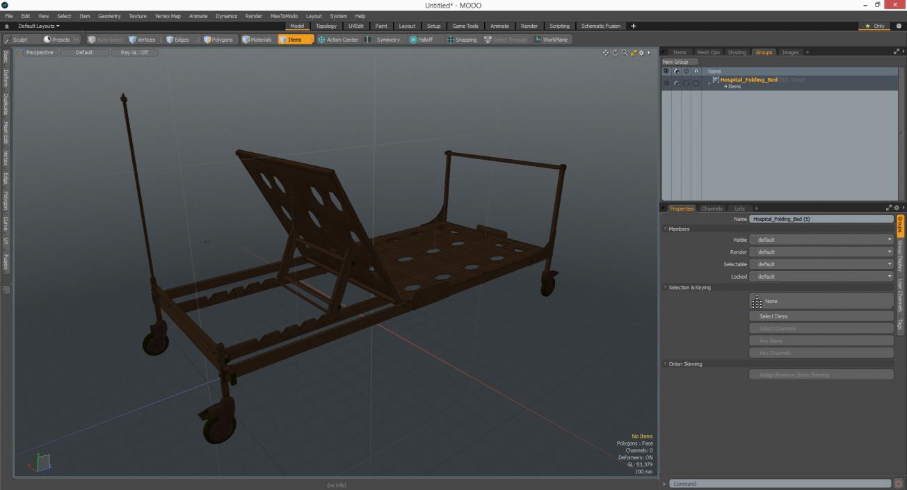 3D model Hospital Folding Bed