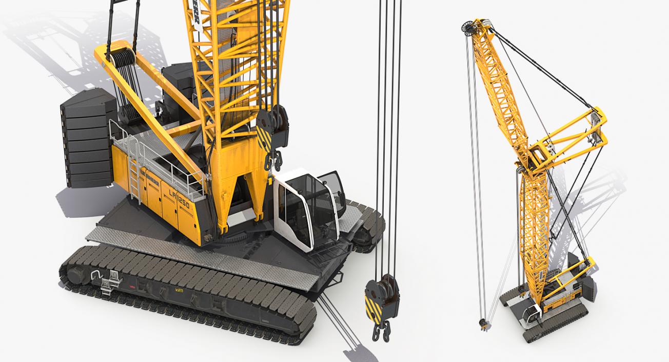 3D model Liebherr LR1250 Crawler Crane Rigged for Cinema 4D