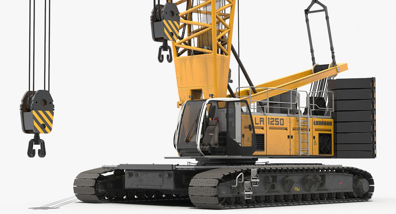 3D model Liebherr LR1250 Crawler Crane Rigged for Cinema 4D