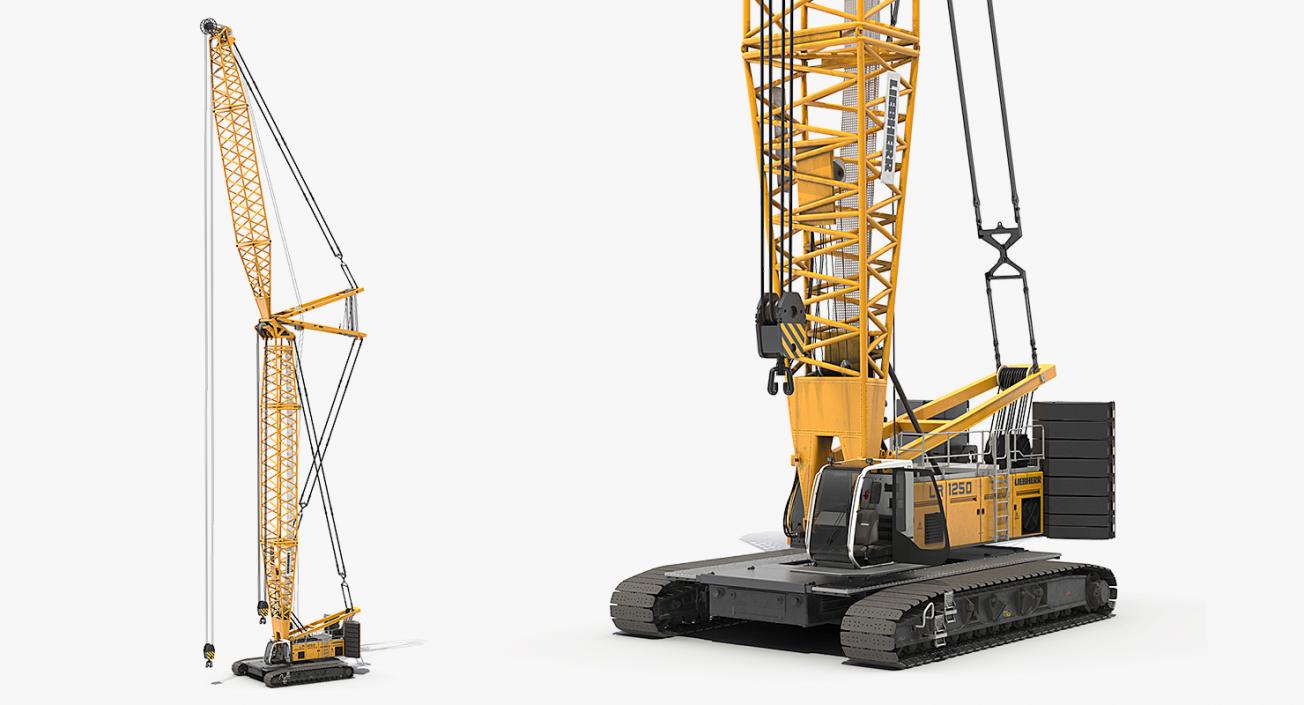 3D model Liebherr LR1250 Crawler Crane Rigged for Cinema 4D