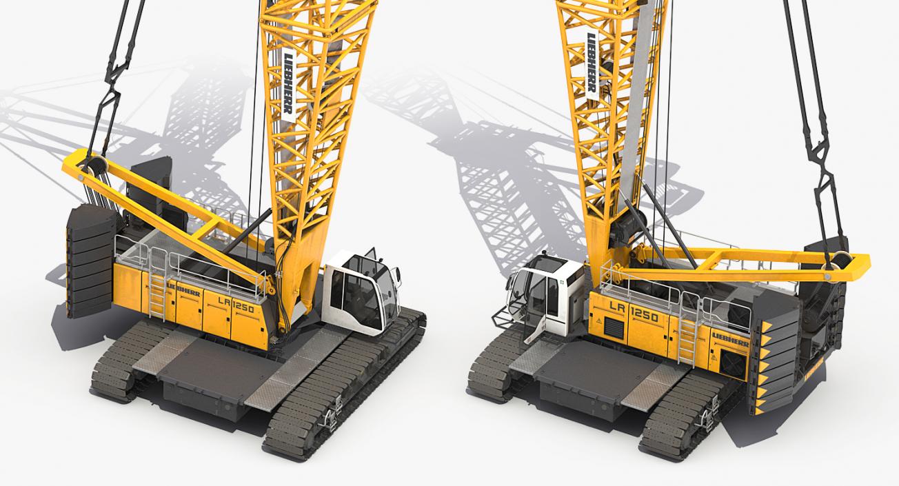 3D Liebherr LR1250 Crawler Crane Rigged