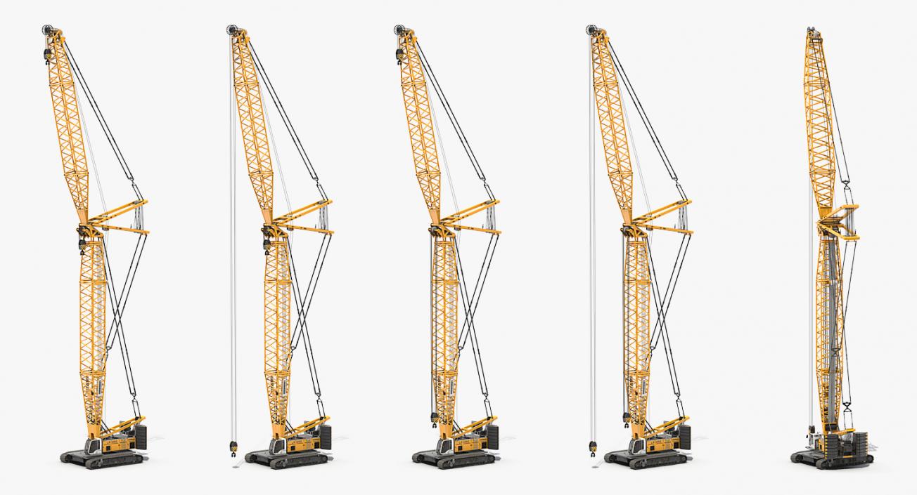 3D model Liebherr LR1250 Crawler Crane Rigged for Cinema 4D