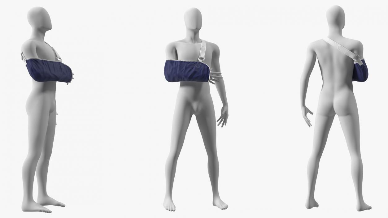 3D Arm Sling Bandage Right Hand Blue model