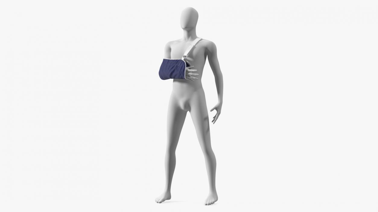 3D Arm Sling Bandage Right Hand Blue model