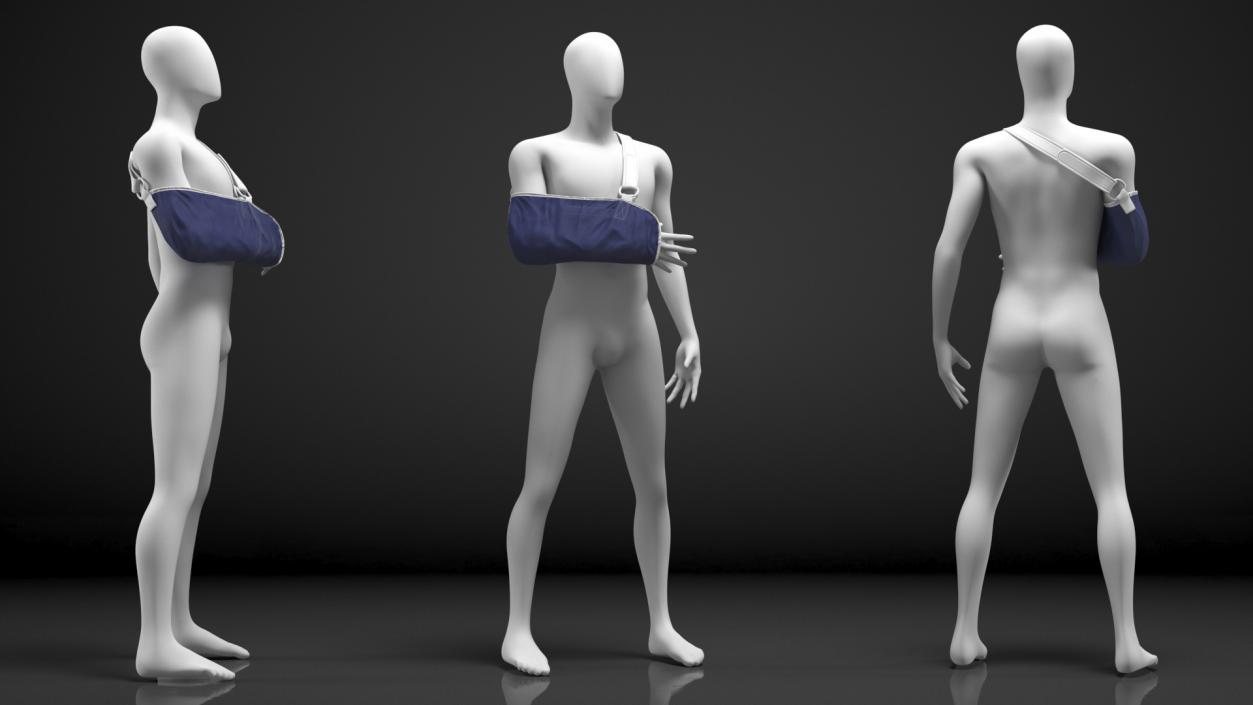 3D Arm Sling Bandage Right Hand Blue model