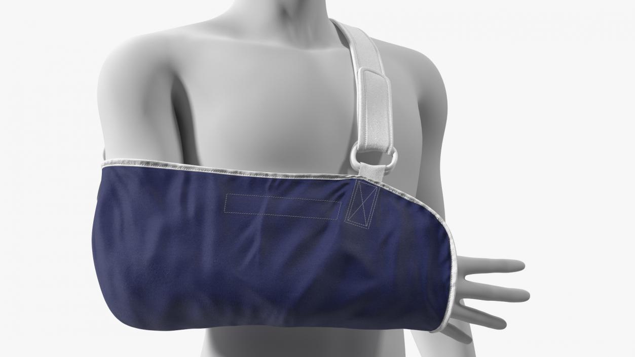 3D Arm Sling Bandage Right Hand Blue model