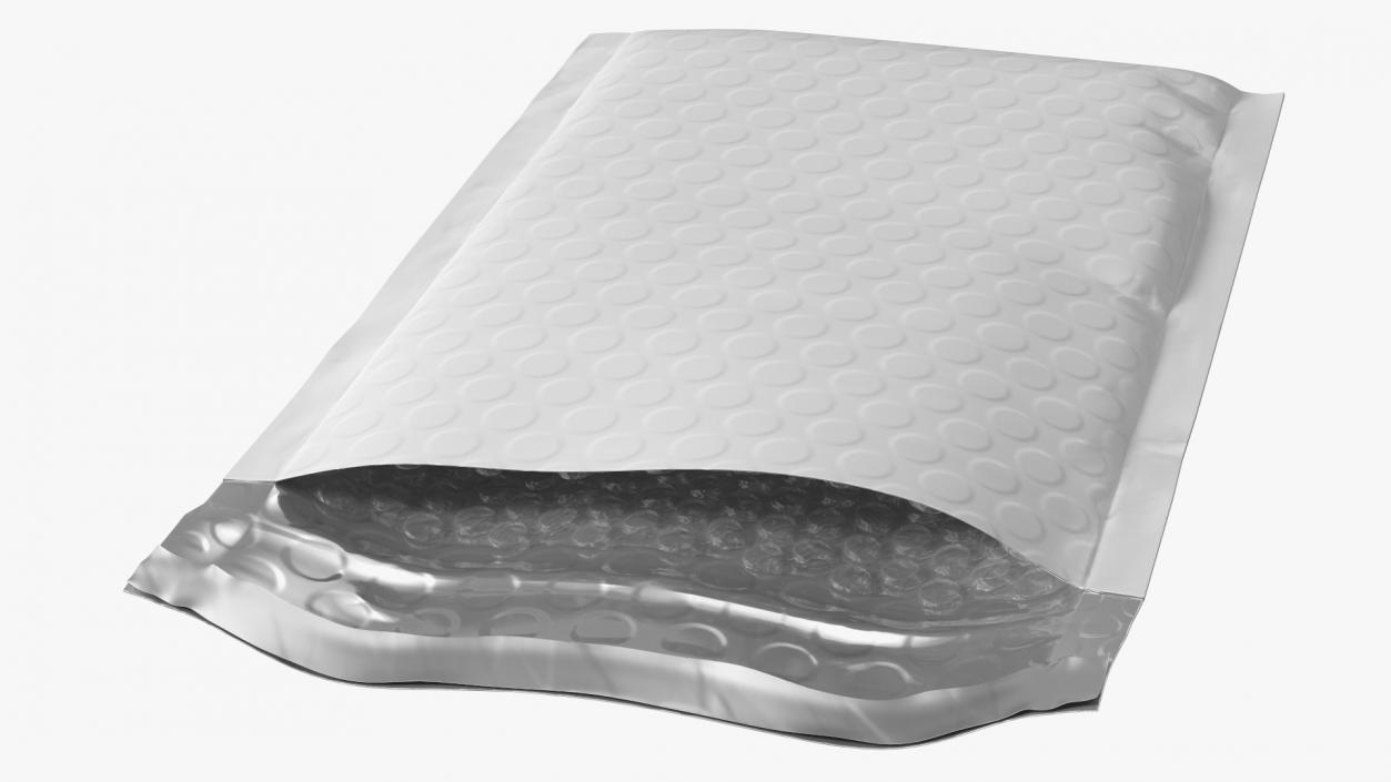 Thick Bubble Envelope White Open 3D